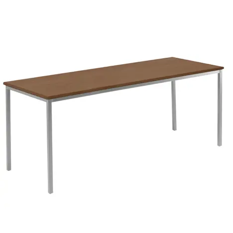 Rectangular Student Spiral Stacking Table - 1800 - 710 High - Light Grey Frame - Aida Walnut
